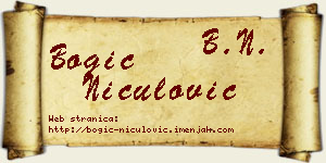 Bogić Niculović vizit kartica